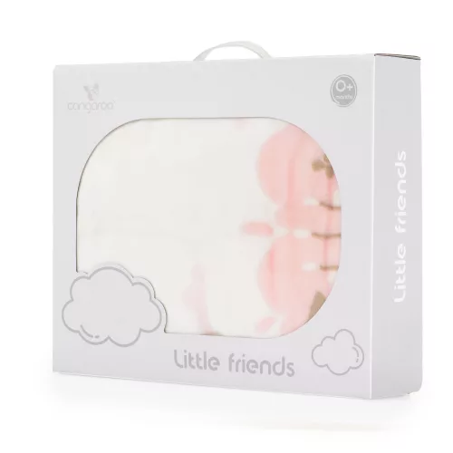 Babydecke LITTLE FRIENDS 80x110 cm Waldtier ROSA