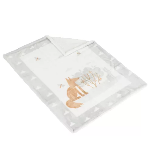 Babydecke LITTLE FRIENDS 80x110 cm Waldtier GRAU