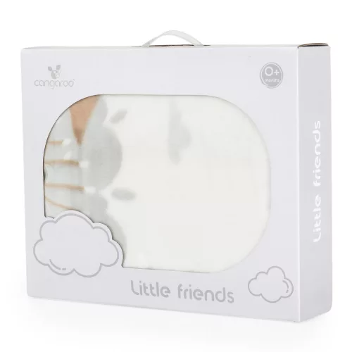 Babydecke LITTLE FRIENDS 80x110 cm Waldtier GRAU