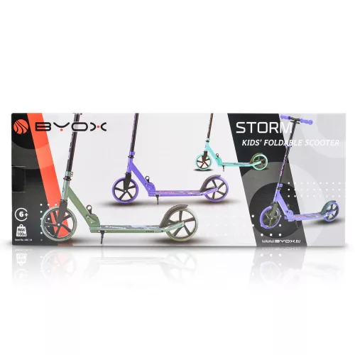 Scooter BYOX STORM ab 6 Jahren, max. 100 kg, GRÜN