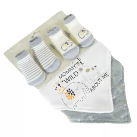 TUMMY Socken + Feuchttücher Set 2 + 2 Stück GRAU