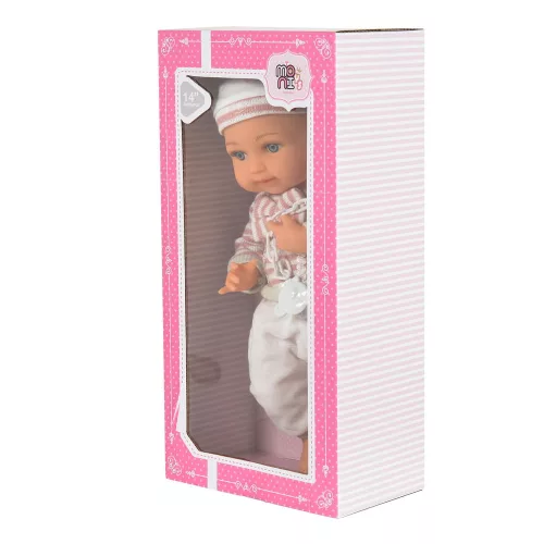 BABA 36cm csíkos szett cumival RÓZSA