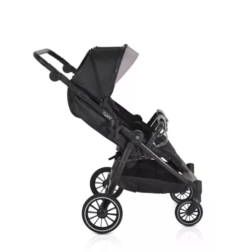 MONI TWINGO Zwillingskinderwagen mit Fußsack ONYX/SCHWARZ