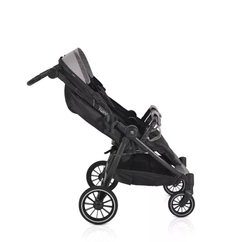 MONI TWINGO Zwillingskinderwagen mit Fußsack ONYX/SCHWARZ