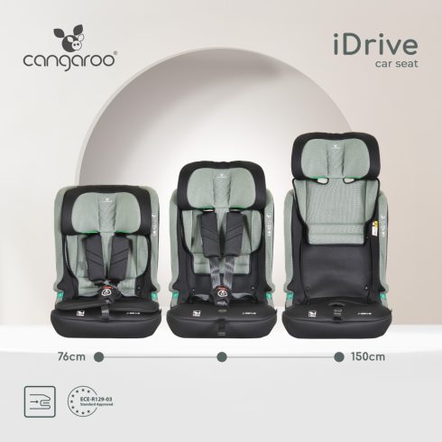 iDRIVE autós ülés 76-150cm TWILL ZÖLD