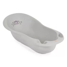   Babybadewanne „Waldbär“, Biskuitkuchenform, 100 cm, Pastellgrau