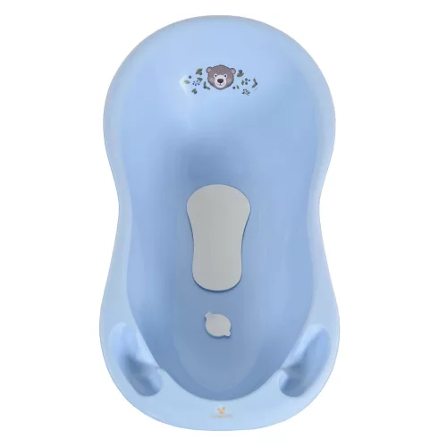 Babybadewanne „Waldbär“, Biskuitkuchenform, 100 cm, Pastellblau