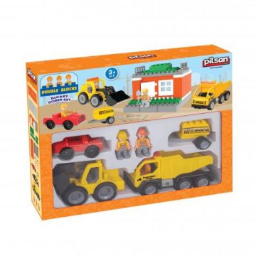 Pilsan  építőkészlet dozer autós 57dbos