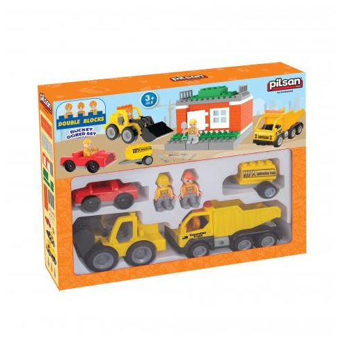 Pilsan  építőkészlet dozer autós 57dbos