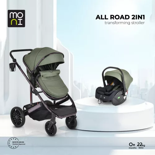 ALL ROAD babakocsi szett 2in1, átalakítható, autós hordozóval S.ZÖLD