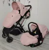 BINGO babakocsi  SZETT újszülött kortól 22kg-ig 2in1 sport+váz+hordozó PINK
