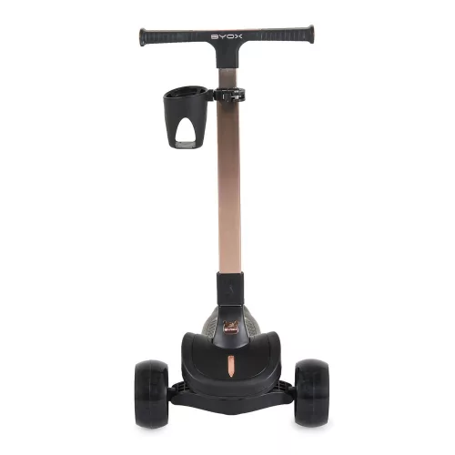AERO skuter, sklopivi, do 50 kg, 3 kotača, zlatni okvir CRNI