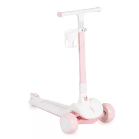   AERO-Scooter, faltbar, bis 50 kg, 3 Räder, weiß/pinker Rahmen