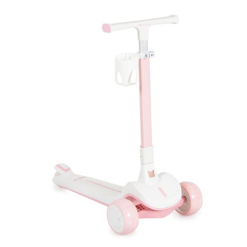 AERO roller, összecsukható, 50kg-ig, 3 kerekű, váza fehér/RÓZSASZÍN