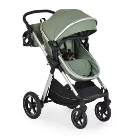   ALINA 2-in-1 Kinderwagen-Set, umbaubarer Kinderwagen + Autoträger, S.GRÜN