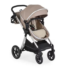   ALINA 2-in-1 Kinderwagen-Set, umbaubarer Kinderwagen + Babyschale, Beige/Perlmutt
