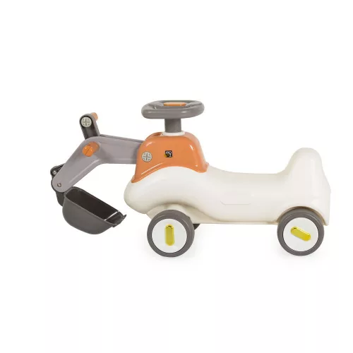 Höckriges, aufsitzbares Kindertaxi mit Lenker, grau/beige