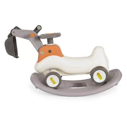 Höckriges, aufsitzbares Kindertaxi mit Lenker, grau/beige