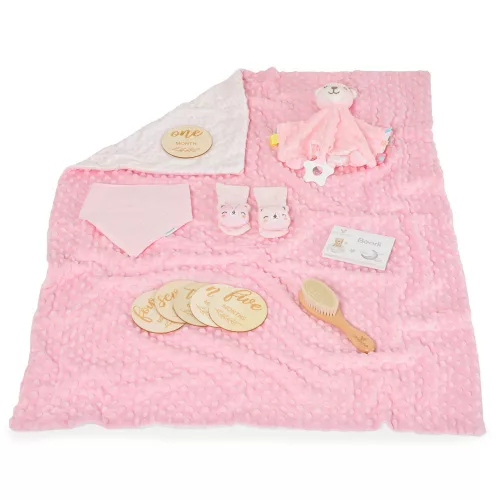 BEARLI Geschenkset Decke, Spielzeug, Socken 6-in-1 PINK