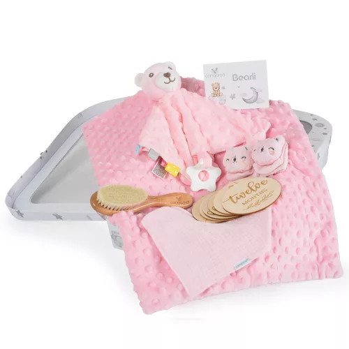 BEARLI Geschenkset Decke, Spielzeug, Socken 6-in-1 PINK