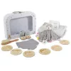 BEARLI Geschenkset Decke, Spielzeug, Socken 6-in-1 GRAU