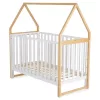 ASTRA Babybett aus Holz, hausförmig, 3-fach höhenverstellbar, 60 x 120 cm