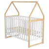 ASTRA Babybett aus Holz, hausförmig, 3-fach höhenverstellbar, 60 x 120 cm
