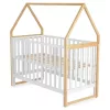 ASTRA Babybett aus Holz, hausförmig, 3-fach höhenverstellbar, 60 x 120 cm