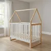 ASTRA Babybett aus Holz, hausförmig, 3-fach höhenverstellbar, 60 x 120 cm
