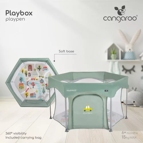 PLAYBOX utazó járóka 6szögletű PINK
