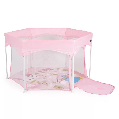 PLAYBOX utazó járóka 6szögletű PINK