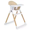 Hochstuhl mit Ledersitz in Mandelbraun und Holzbeinen in Beige