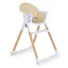 Hochstuhl mit Ledersitz in Mandelbraun und Holzbeinen in Beige