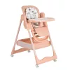 Überraschungshochstuhl mit Silikonteller, Besteck und Lätzchen in Rosa