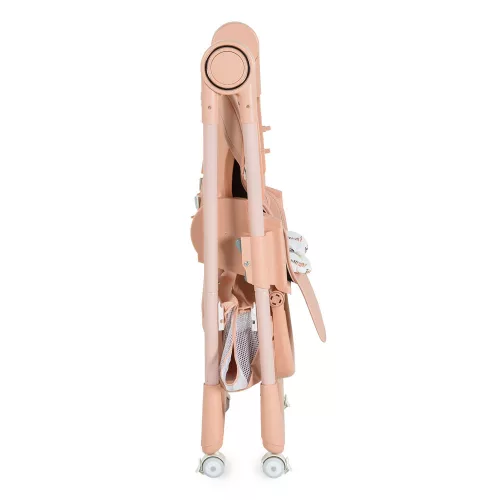 Überraschungshochstuhl mit Silikonteller, Besteck und Lätzchen in Rosa