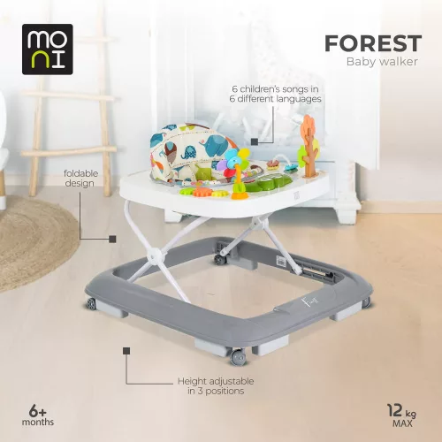 FOREST Babybett mit ungarischer Musik GRAU