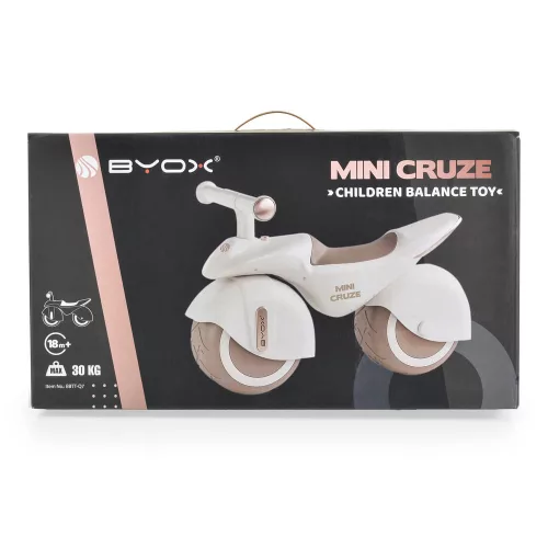 MINI CRUZE futóbicikli, ráülős járgány, kismotor, zenélő, óriás kerekekkel RÓZSASZÍN