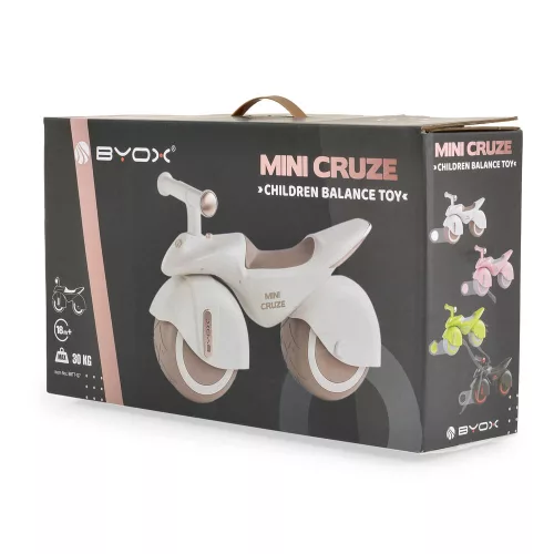 MINI CRUZE futóbicikli, ráülős járgány, kismotor, zenélő, óriás kerekekkel RÓZSASZÍN