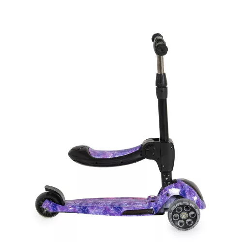 RUMBLE-Scooter mit Sitz, wandelbar LILA/SCHWARZ