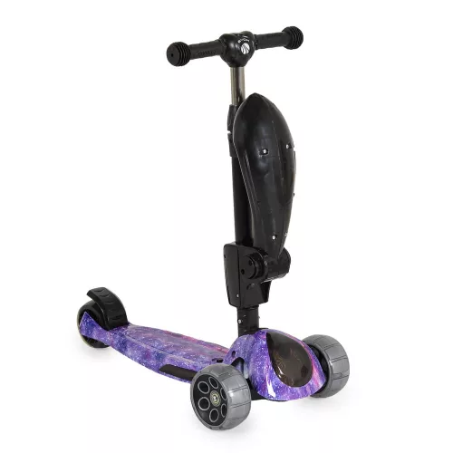 RUMBLE-Scooter mit Sitz, wandelbar LILA/SCHWARZ