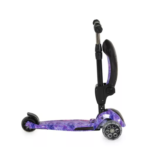RUMBLE-Scooter mit Sitz, wandelbar LILA/SCHWARZ