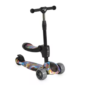 RUMBLE-Scooter mit Sitz, wandelbar, farbig/schwarz
