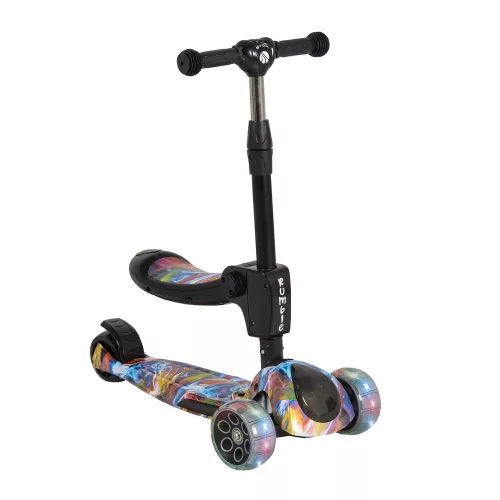 RUMBLE-Scooter mit Sitz, wandelbar, farbig/schwarz