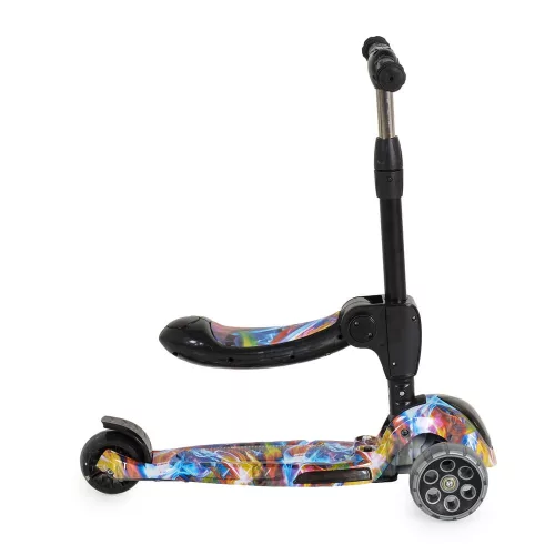 RUMBLE-Scooter mit Sitz, wandelbar, farbig/schwarz