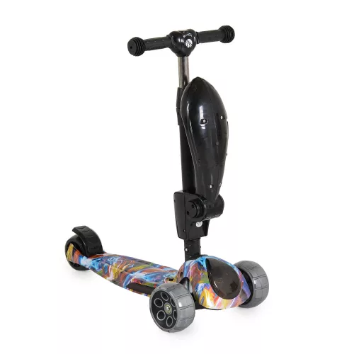 RUMBLE-Scooter mit Sitz, wandelbar, farbig/schwarz