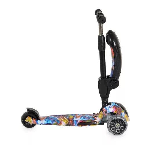 RUMBLE-Scooter mit Sitz, wandelbar, farbig/schwarz