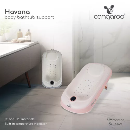 HAVANA Babybadewannenhalter mit Wasserthermometer WEISS