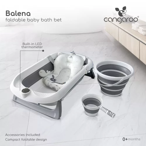 BALENA Faltbadewanne mit Eimern, Kissen und Zubehör KORAL