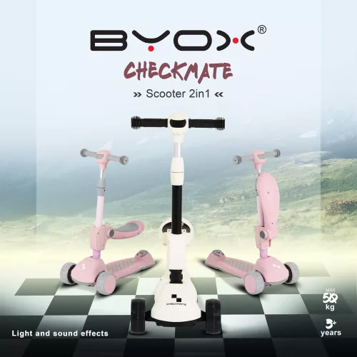 CHECKMATE roller ráülős, átalakítható 50kg-ig FEHÉR/FEKETE