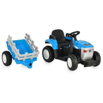 BO DALLAS elektromos traktor trélerrel 12V 140cm KÉK